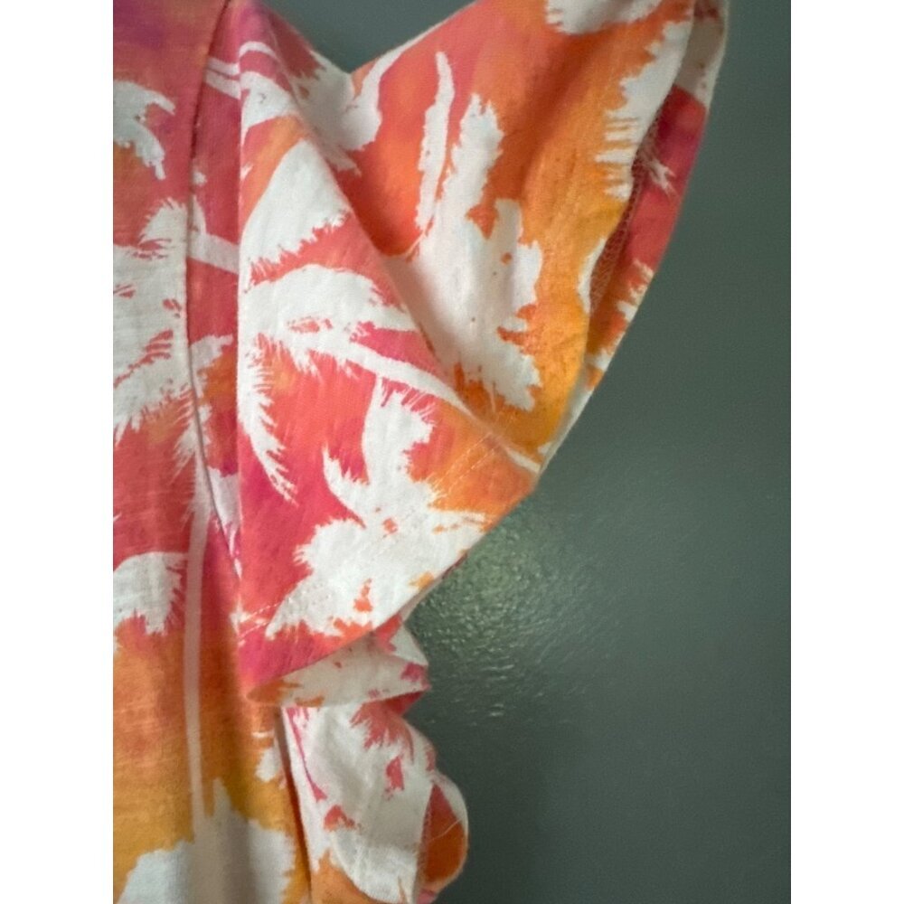 Candace Cameron Bure Jumpsuit 1X Palm Tree Tropical Print Vacation Resort Chic - Picture 6 of 10